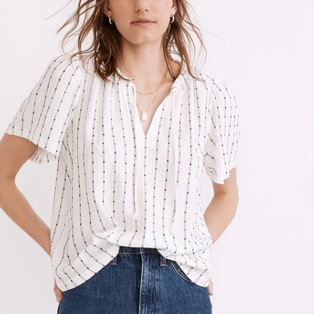 Madewell Tie-Neck Tunic Top